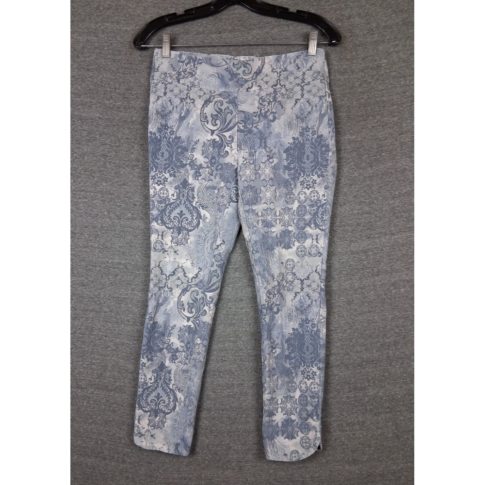 Soft Surroundings Womens Pants Petite S Blue Paisley Boho Ankle Crop Capsule